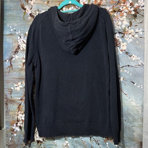 Men's Dark Blue Hoodie Sweater - Picture 3 of 5